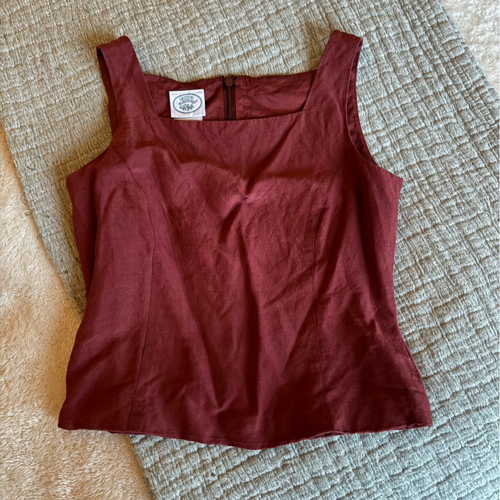 Vintage 90s Laura Ashley Silk Linen Top uk 10 Small